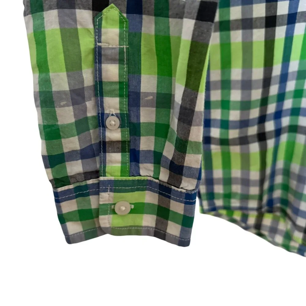 The Children's Place boys XL 14 multicolored check collared button down shirt